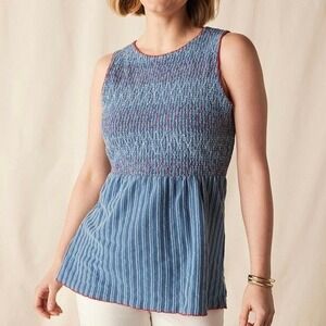 NWOT Matilda Jane Womens Size Large Roxie 100% Cotton Sleeveless Striped Tanktop